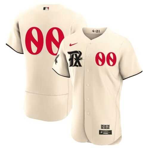 Mens Texas Rangers Customized Cream 2023 City Connect Flex Base Stitched Baseball Jersey->customized mlb jersey->Custom Jersey